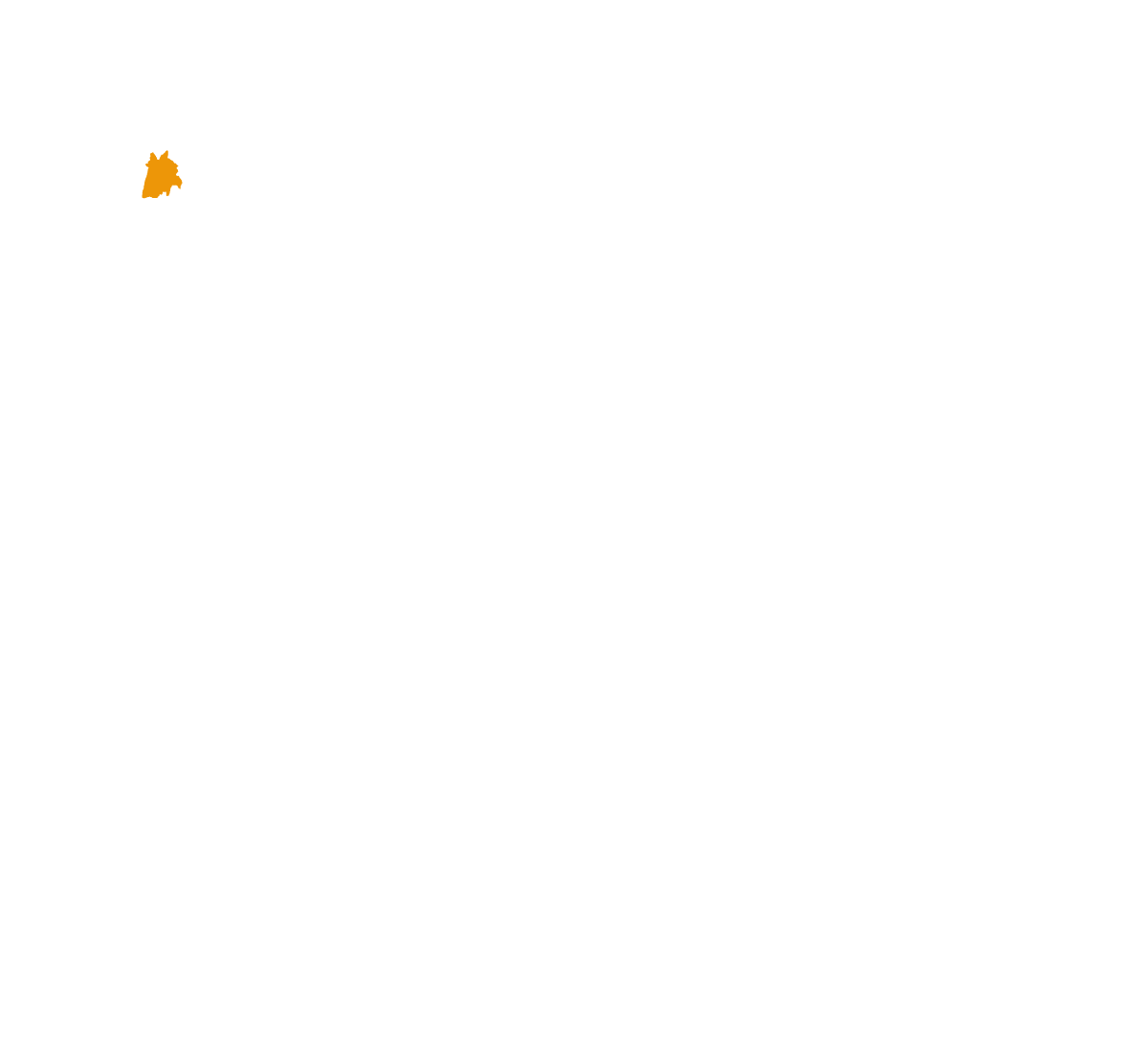 Mappa del territorio suddiviso in comuni